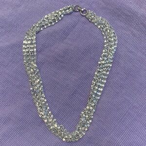 Vintage Sarah Coventry 8 Layer Silver Necklace